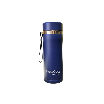 InsulCool Icelander portable insulin cooling case with cold gel bottle, USB plug-in, and LCD display