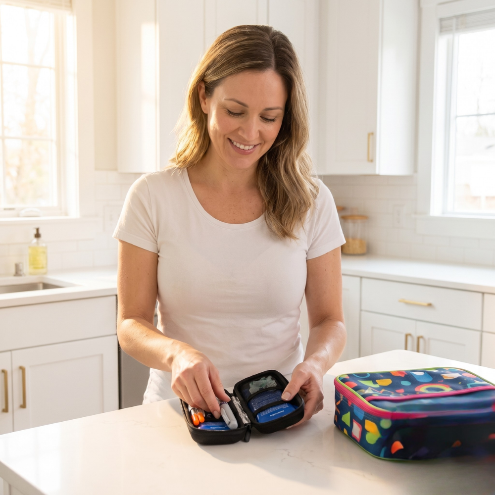 InsulCool Norwegian compact insulin travel cooler with temperature display"